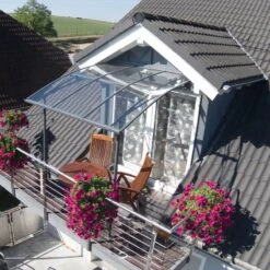 Palram Canopia Vega Grey 2000 Clear Door Canopy -Lifetina Shop palram canopies vega 2000 02