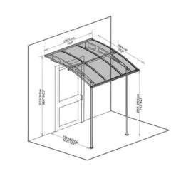 Palram Canopia Vega Grey 2000 Clear Door Canopy -Lifetina Shop palram canopies vega 2000 isoview