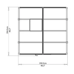8'x8' Palram Canopia Glory Grey Walk In Polycarbonate Greenhouse (2.4x2.4m) -Lifetina Shop palram greenhouses glory 8x8 drawing topview