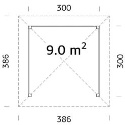 3x3m (10'x10') Palmako Betty Garden Pavilion - Luxury Gazebo -Lifetina Shop pav 3030 betty 9m drawing