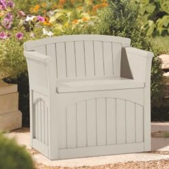 2 X 2 Suncast Patio Storage Seat - Plastic Garden Storage