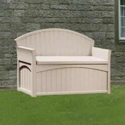 4'5 X 1'9 Suncast Resin Patio Storage Bench - Plastic Garden Storage