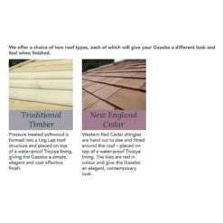 20'x15' (6x4.7m) Premium Wooden Furnished Garden Gazebo With Timber Roof - Seats Up To 27 People -Lifetina Shop pog6mttin 6m oval gazebo roof choices 1