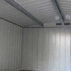 10' X 10' Sapphire Apex Anthracite Metal Shed (3.22m X 3.02m) -Lifetina Shop sapphire1010anth 2021 sapphire apex metal shed 10x10 anthracite new look close up2 min