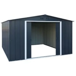 10' X 10' Sapphire Apex Anthracite Metal Shed (3.22m X 3.02m)