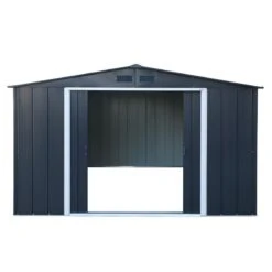 10' X 8' Sapphire Apex Anthracite Metal Shed (3.22m X 2.42m) -Lifetina Shop sapphire108anth 2021 sapphire apex metal shed 10x8 anthracite new look cutout3 min