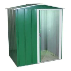 5' X 4' Sapphire Apex Green Metal Shed (1.62m X 1.22m) -Lifetina Shop sapphire54gn sapphire 5x4 green cutout1