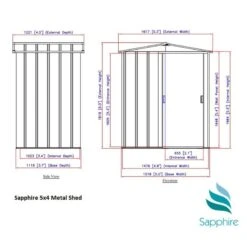5' X 4' Sapphire Apex Green Metal Shed (1.62m X 1.22m) -Lifetina Shop sapphire54gn sapphire 5x4 green dimensions