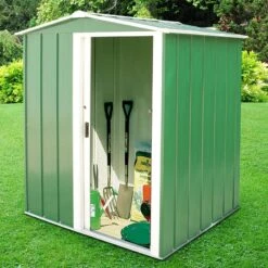 5' X 4' Sapphire Apex Green Metal Shed (1.62m X 1.22m)