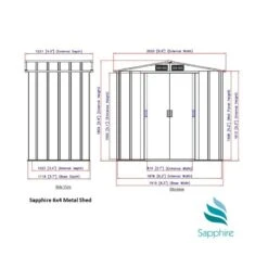 6' X 4' Sapphire Apex Green Metal Shed (2.02m X 1.22m) -Lifetina Shop sapphire64gn sapphire 6x4 green dimensions