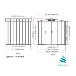 6' X 6' Sapphire Apex Anthracite Metal Shed (2.02m X 1.82m) -Lifetina Shop sapphire66ag sapphire 6x6 anthracite dimensions