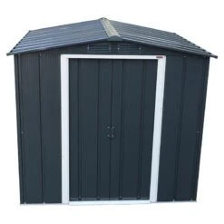 6' X 6' Sapphire Apex Anthracite Metal Shed (2.02m X 1.82m) -Lifetina Shop sapphire66anth 2021 sapphire apex metal shed 6x6 anthracite new look cutout4 min