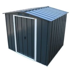6' X 6' Sapphire Apex Anthracite Metal Shed (2.02m X 1.82m) -Lifetina Shop sapphire66anth 2021 sapphire apex metal shed 6x6 anthracite new look cutout5 min