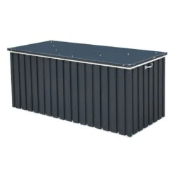 6' X 2' Sapphire Anthracite Metal Garden Cushion Storage Box (1.68m X 0.68m) -Lifetina Shop sapphirecushion1 7 6x2 sapphire anthracite cushion box cutout1