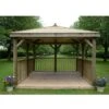 11'x11' (3.5x3.5m) Square Wooden Garden Gazebo With Traditional Timber Roof