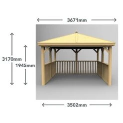 11'x11' (3.5x3.5m) Square Wooden Garden Gazebo With Timber Roof -Lifetina Shop sgg35mttnbin 3.5m square gazebo no base dimensions