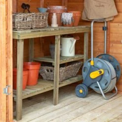 Forest Shed And Garage Wooden Workbench 3'11 X 1'4 (1.2m X 0.4m) -Lifetina Shop sheben shed workbench potting table 2020 model insitu3 min 1