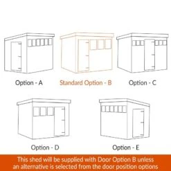 20' X 12' Traditional Heavy Duty Shiplap Pent Wooden Garden Shed (6.10m X 3.66m) -Lifetina Shop shedlands door position pehtra2012peh