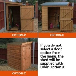7' X 4' Traditional Shiplap Pent Wooden Garden Tool Storage Shed (2.14m X 1.22m) -Lifetina Shop shedlands tool store door positions new min 5 1