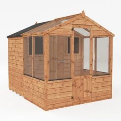 8'x6' (2.4x1.8m) Mercia Shiplap Wooden Apex Greenhouse Combi Shed -Lifetina Shop si 004 001 0024 8x6 mercia shiplap combi greenhouse render1 min 1