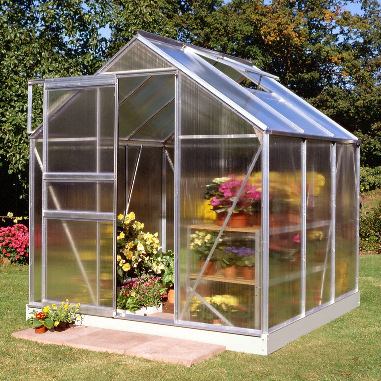 Halls 6x6 Aluminium Frame Polycarbonate Greenhouse 1 Halls 6x6 Aluminium Frame Polycarbonate Greenhouse
