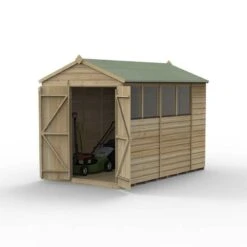 10' X 6' Forest Beckwood 25yr Guarantee Shiplap Pressure Treated Double Door Apex Wooden Shed (3.01m X 1.99m) -Lifetina Shop spa610dd4wm open 05.18.23