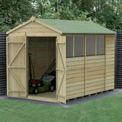 10' X 6' Forest Beckwood 25yr Guarantee Shiplap Pressure Treated Double Door Apex Wooden Shed (3.01m X 1.99m)