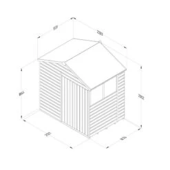 7' X 5' Forest Beckwood 25yr Guarantee Shiplap Pressure Treated Double Door Apex Wooden Shed (2.28m X 1.53m) -Lifetina Shop spa75dd2wm line drawing 2023