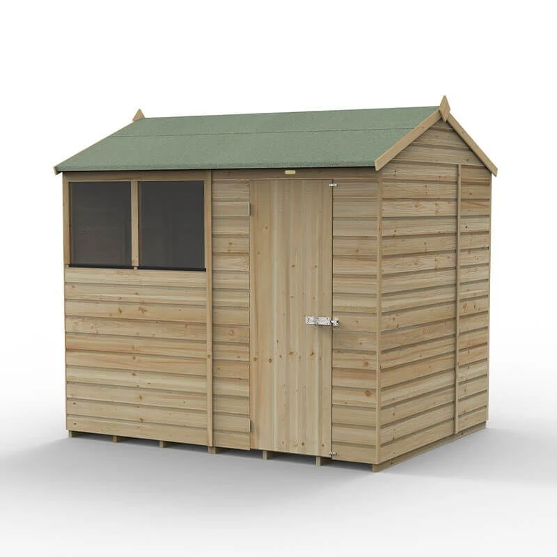 8' X 6' Forest Beckwood 25yr Guarantee Shiplap Pressure Treated Reverse Apex Wooden Shed (2.42m X 1.99m) 2 8' X 6' Forest Beckwood 25yr Guarantee Shiplap Pressure Treated Reverse Apex Wooden Shed (2.42m X 1.99m) - Image 2