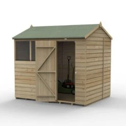 8' X 6' Forest Beckwood 25yr Guarantee Shiplap Pressure Treated Reverse Apex Wooden Shed (2.42m X 1.99m) 37 8' X 6' Forest Beckwood 25yr Guarantee Shiplap Pressure Treated Reverse Apex Wooden Shed (2.42m X 1.99m) -Lifetina Shop spr862wm open 05.24.23