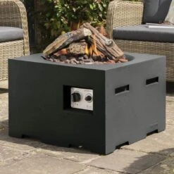 Happy Cocoon Small Black Square Gas Patio Heater