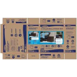 1'10 X 1'5 Suncast 83L Plastic Garden Storage Seat - Java (0.57m X 0.45m) -Lifetina Shop ssw600j 1 10 x 1 5 suncast 83l plastic storage seat java close up2 min