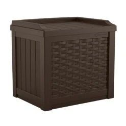 1'10 X 1'5 Suncast 83L Plastic Garden Storage Seat - Java (0.57m X 0.45m) -Lifetina Shop ssw600j 1 10 x 1 5 suncast 83l plastic storage seat java cutout min
