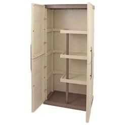 2'4 X 1'3 Shire Large Plastic Garden Storage Cupboard (0.73m X 0.39m) 8 2'4 X 1'3 Shire Large Plastic Garden Storage Cupboard (0.73m X 0.39m) -Lifetina Shop stee71pst 1aa shire large plastic cupboard and broom storage cutout2 min
