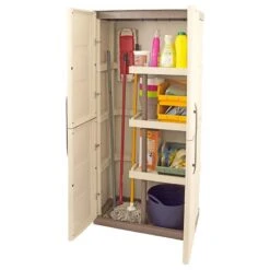 2'4 X 1'3 Shire Large Plastic Garden Storage Cupboard (0.73m X 0.39m) 7 2'4 X 1'3 Shire Large Plastic Garden Storage Cupboard (0.73m X 0.39m) -Lifetina Shop stee71pst 1aa shire large plastic cupboard and broom storage cutout3 min