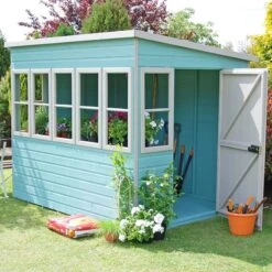 10' X 10' Shire Sun Pent Wooden Garden Potting Shed (3.22m X 3.21m)