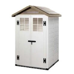 4' X 4' Shire Tuscany Evo 120 Plastic Garden Storage Shed (1.22m X 1.22m) -Lifetina Shop tevo1202pvc 1aa 4x4 shire tuscany evo 120 cutout min