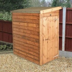 10' X 4' Traditional Shiplap Pent Wooden Garden Tool Storage Shed (3.05m X 1.22m) -Lifetina Shop tool store door option z in situ min 11 1