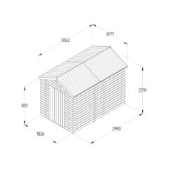 10' X 6' Forest Timberdale 25yr Guarantee Tongue & Groove Pressure Treated Windowless Apex Shed (3.06m X 1.98m) -Lifetina Shop tpa106nwm drawing