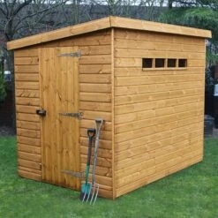 12' X 8' Traditional Shiplap Pent Security Wooden Garden Shed (3.66m X 2.44m)