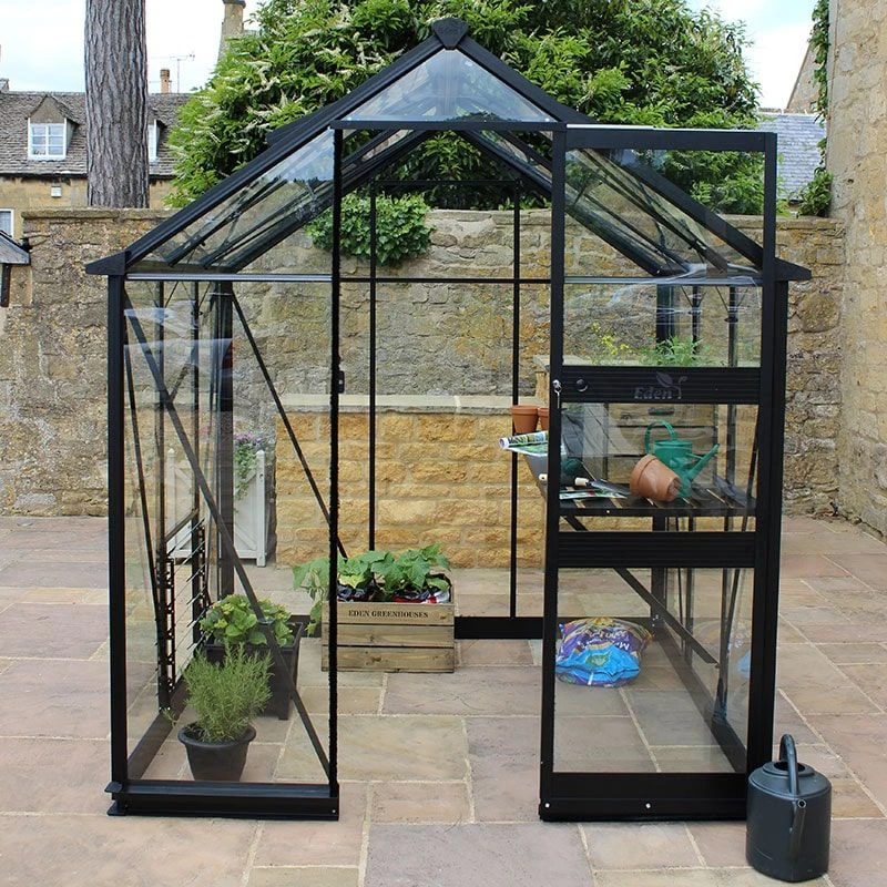 6' X 6' Halls Cotswold Burford Small Greenhouse In Black With Toughened Glass (1.94m X 1.94m) 3 6' X 6' Halls Cotswold Burford Small Greenhouse In Black With Toughened Glass (1.94m X 1.94m) - Image 3