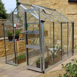 6' X 8' Halls Cotswold Burford Small Greenhouse With Toughened Glass (1.94m X 2.56m) -Lifetina Shop v01602 eden burford 6x8 small greenhouse no3 min