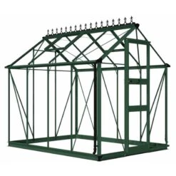6' X 8' Halls Cotswold Burford Small Greenhouse In Green With Toughened Glass (1.94m X 2.56m) -Lifetina Shop v01605 eden burford 6x8 small greenhouse green cutout min