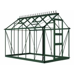 6' X 10' Halls Cotswold Burford Small Greenhouse In Green With Toughened Glass (1.94m X 3.17m) -Lifetina Shop v01614 eden burford 6x10 small greenhouse green cutout min