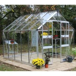 8' X 10' Halls Cotswold Blockley Greenhouse With Toughened Glass (2.56m X 3.17m) -Lifetina Shop v01620 eden blockley 8x10 greenhouse no3 min
