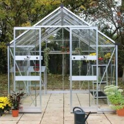 8' X 14' Halls Cotswold Blockley Greenhouse With Toughened Glass (2.56m X 4.41m) -Lifetina Shop v01638 eden blockley 8x14 greenhouse no2 min