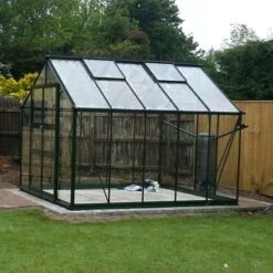 8' X 14' Halls Cotswold Blockley Greenhouse In Black With Toughened Glass (2.56m X 4.41m) -Lifetina Shop v01644 eden blockley 8x14 greenhouse black no3 min