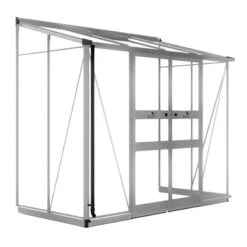 8' X 4' Halls Cotswold Broadway 84 Silver Lean-To Greenhouse (2.56m X 1.32m) -Lifetina Shop v01702 8x4 halls cotswold broadway 84 lean to greenhouse silver cutout min