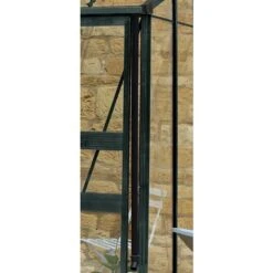 8' X 4' Halls Cotswold Broadway 84 Green Lean-To Greenhouse (2.56m X 1.32m) 10 8' X 4' Halls Cotswold Broadway 84 Green Lean-To Greenhouse (2.56m X 1.32m) -Lifetina Shop v01704 8x4 halls cotswold broadway 84 lean to greenhouse green close up3 min