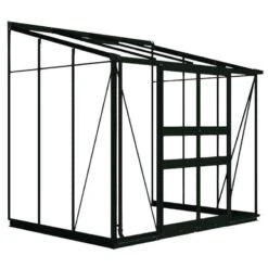 8' X 6' Halls Cotswold Broadway 86 Green Lean-To Greenhouse (2.56m X 1.93m) -Lifetina Shop v01710 8x6 halls cotswold broadway 86 lean to greenhouse green cutout min